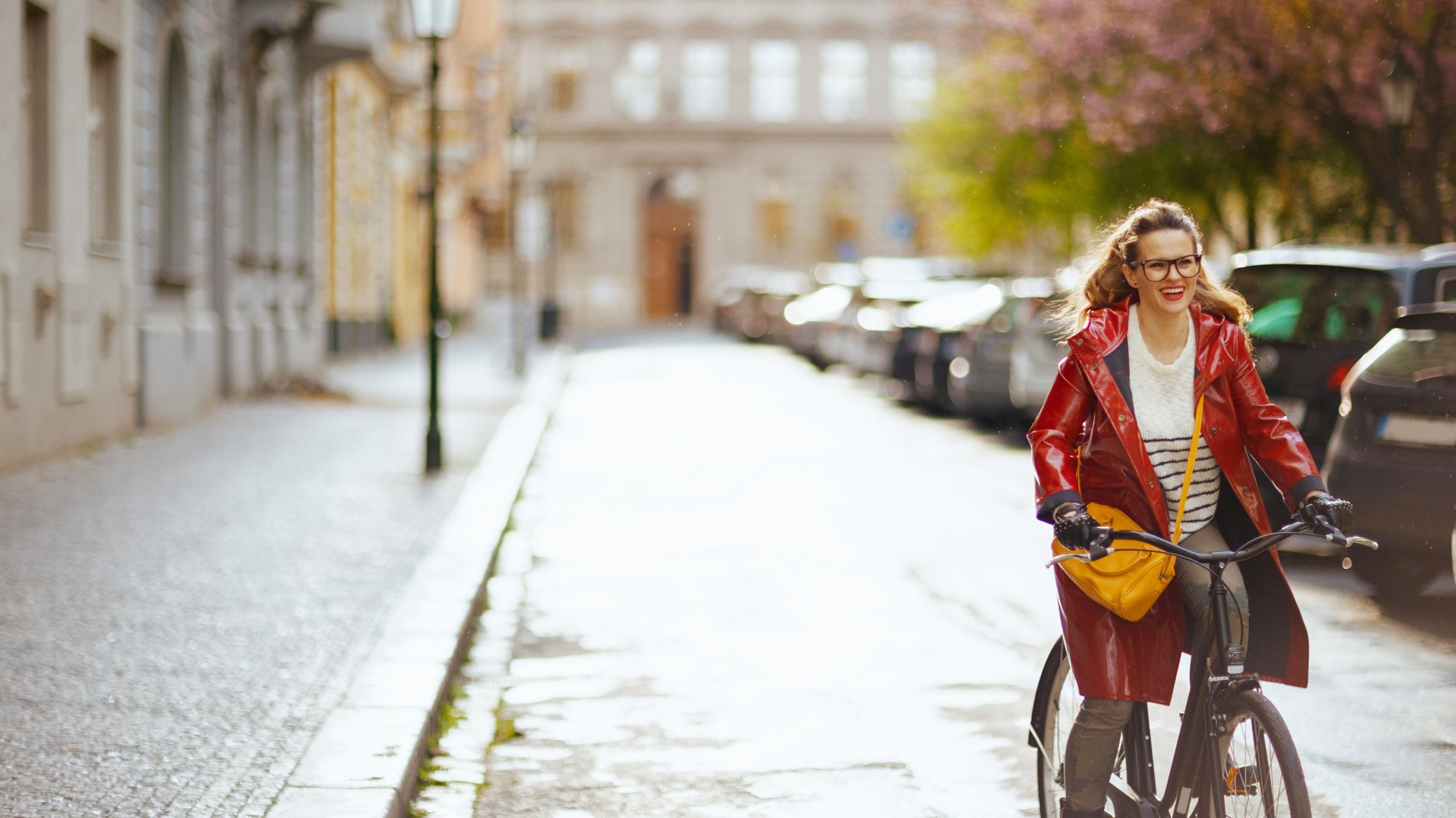 woman on a bike